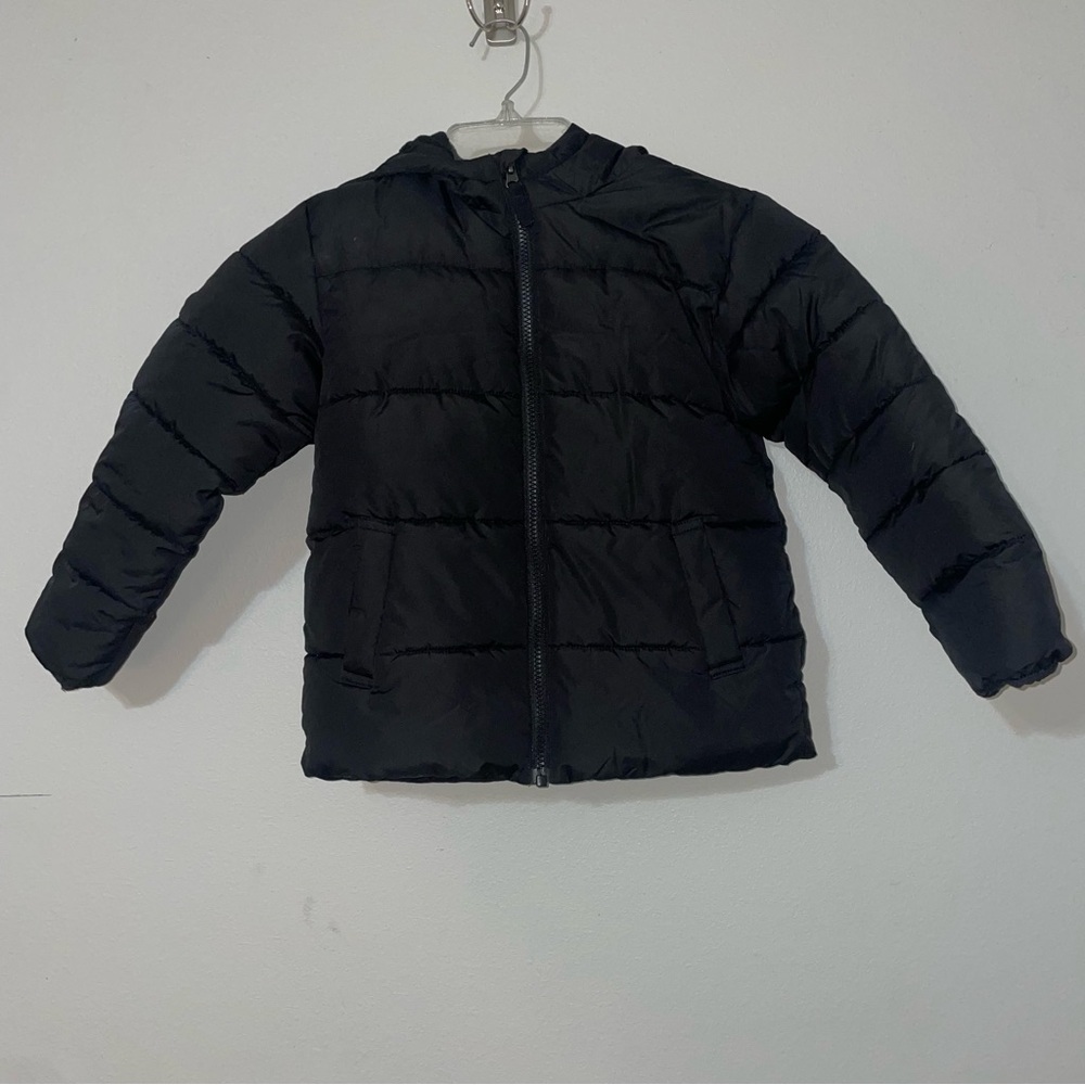 Swiss Tech Boys Puffer Jacket Black Snow Ski Hood‎ Size X Small 4 5